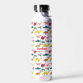 Funny Cool Dinosaur Pattern gepersonaliseerd Waterfles (Links)