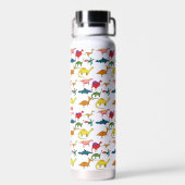 Funny Cool Dinosaur Pattern gepersonaliseerd Waterfles (Achterkant)