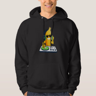 Funny Cool DJ Banana Sunglusses Costume Banana Lov Hoodie