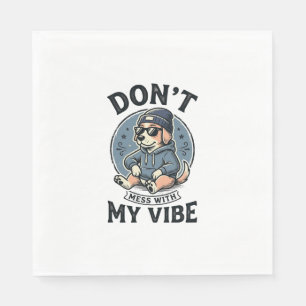 Funny Cool Dog Vibe Vintage Vector T-Shirt Ontwerp Servet