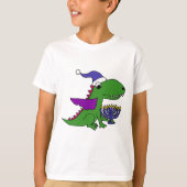 Funny Cool Dragon en Menorah Happy Hanukkah Art T-shirt (Voorkant)