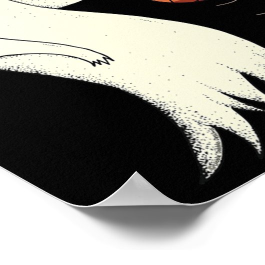 Funny Cool Ghost Dribbling Sketll - Halloween Sket Poster (Hoek)