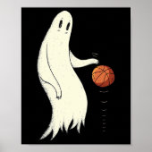 Funny Cool Ghost Dribbling Sketll - Halloween Sket Poster (Voorkant)
