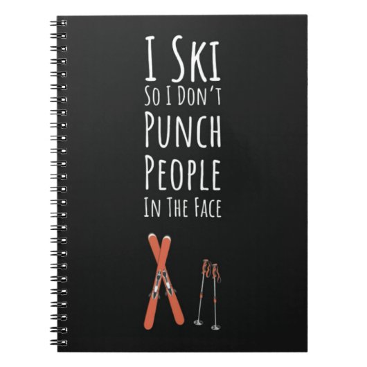 Funny Cool Gifts For Ski Lovers Skiers Skiing Notitieboek (Voorkant)