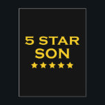 Funny Cool Gifts : Vijf Star Son Briefkaart<br><div class="desc">Five Star Son is een stijlvol, cool en grappig collectie van leuke cadeautjes en cadeauideeën, ontworpen voor jou om je #1-zoon te geven bij Kerstmis, verjaardagsfeestjes, verjaardagsfeestjes, feestelijkheden en speciale gelegenheden. Elk klassiek stijlgeschenk voor de Vijf Sonen van de Ster is klantgericht: Voeg je eigen tekst, persoonlijke boodschap, afbeeldingen, afbeeldingen...</div>