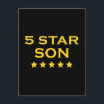 Funny Cool Gifts : Vijf Star Son Briefkaart<br><div class="desc">Five Star Son is een stijlvol, cool en grappig collectie van leuke cadeautjes en cadeauideeën, ontworpen voor jou om je #1-zoon te geven bij Kerstmis, verjaardagsfeestjes, verjaardagsfeestjes, feestelijkheden en speciale gelegenheden. Elk klassiek stijlgeschenk voor de Vijf Sonen van de Ster is klantgericht: Voeg je eigen tekst, persoonlijke boodschap, afbeeldingen, afbeeldingen...</div>