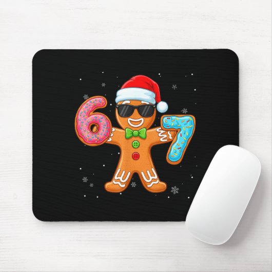 Funny Cool Gingerbread Six Seven 67 Ice Cream Drip Muismat (Met muis)