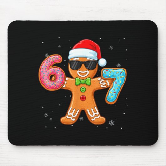Funny Cool Gingerbread Six Seven 67 Ice Cream Drip Muismat (Voorkant)