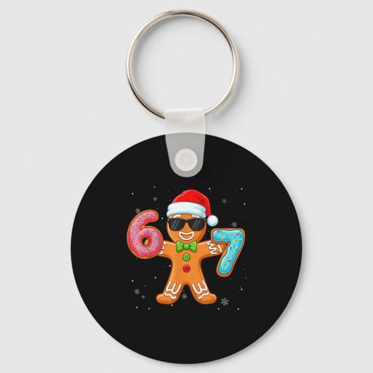 Funny Cool Gingerbread Six Seven 67 Ice Cream Drip Sleutelhanger (Voorkant)