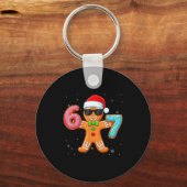 Funny Cool Gingerbread Six Seven 67 Ice Cream Drip Sleutelhanger (Voorkant)