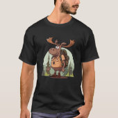 Funny Cool Moose Hiker T-shirt (Voorkant)