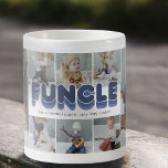 Funny Cool oom Foto Collage Koffiemok<br><div class="desc">Een grappige mok voor oomkoffie met acht afbeeldingen die je kunt vervangen door je eigen,  het gezegde 'functie' en de kinder namen.</div>