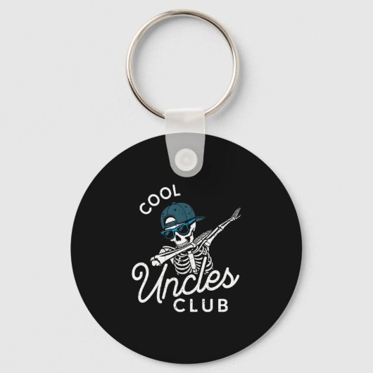 Funny Cool Ooms Club T-shirt Funny Skelet Oom Sleutelhanger (Voorkant)