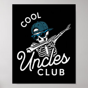 Funny Cool Ooms Club T-shirt Grappige Skelet Oom  Poster