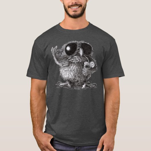 Funny Cool Owl T-shirt (Voorkant)