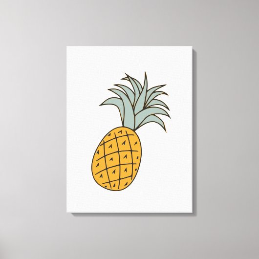 Funny cool pineapple  canvas afdruk (Voorkant)