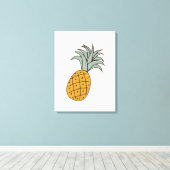 Funny cool pineapple  canvas afdruk (Insitu (Houten vloer))