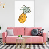 Funny cool pineapple  canvas afdruk (Insitu (Woonkamer))