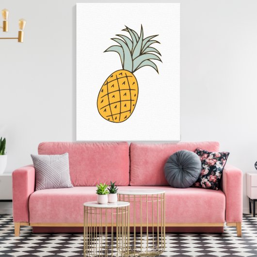 Funny cool pineapple  canvas afdruk (Insitu (Woonkamer))