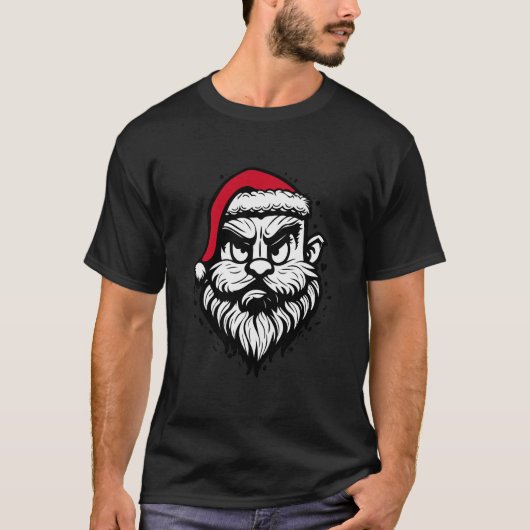 Funny cool Santa face Christmas Hipster  T-shirt (Voorkant)