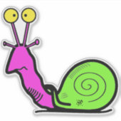 Funny Cool Snail Cartoon Sticker (Voorkant)