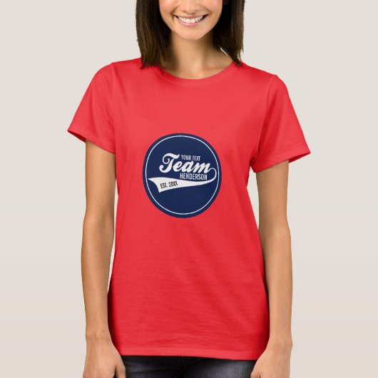 Funny Cool Sports Team Logo Uw eigen teamnaam T-shirt (Voorkant)