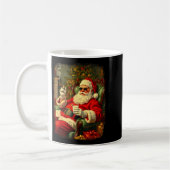 Funny Cool Sungles Cigar And Milk Santa Christmas  Koffiemok (Links)
