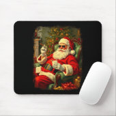 Funny Cool Sungles Cigar And Milk Santa Christmas  Muismat (Met muis)