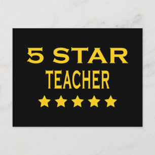Funny Cool Teachers : Vijf Star-leraar Briefkaart