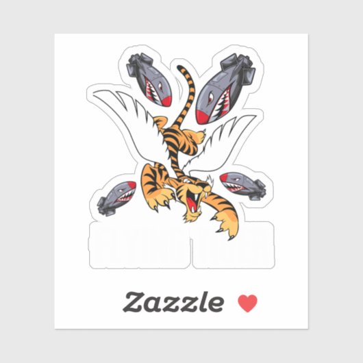 Funny Cool Tiger Flying Novelty Graphic. Perfect Sticker (Vel)