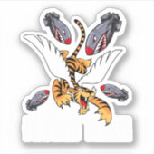 Funny Cool Tiger Flying Novelty Graphic. Perfect Sticker (Voorkant)