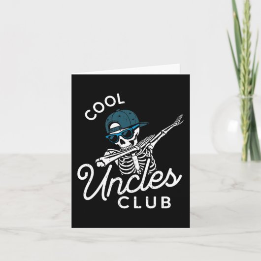 Funny Cool Uncles Club Shirt Funny Skeleton Uncle Kaart (Voorkant)