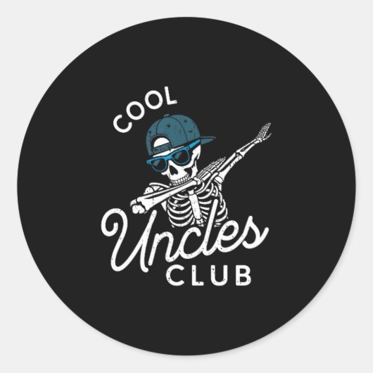 Funny Cool Uncles Club Shirt Funny Skeleton Uncle Ronde Sticker (Voorkant)