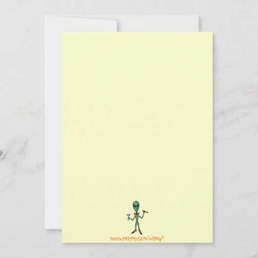 Funny coole alien Halloween party call card Kaart (Achterkant)
