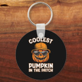 Funny Coolest Pumpkin In The Patch Halloween Sleutelhanger (Voorkant)