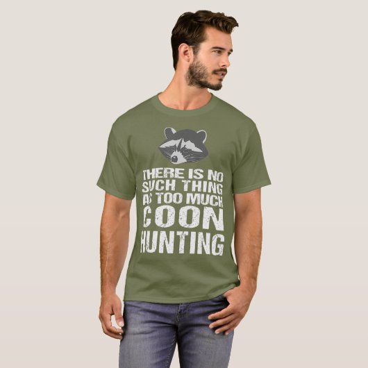 Funny Coon Hunting Raccoon T-shirt (Voorkant volledig)