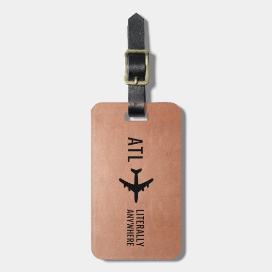 Funny Copper Pilot Frequent Traveler Bagagelabel (Voorkant verticaal)