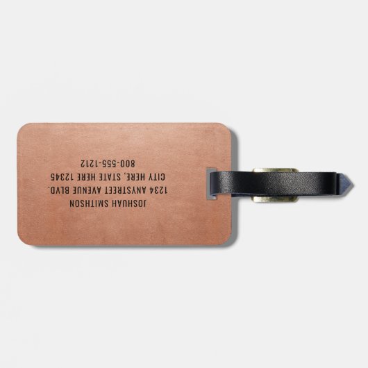 Funny Copper Pilot Frequent Traveler Bagagelabel (Achterkant horizontaal)