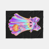 Funny Coquette Bow Ghost Pumpkin Halloween Soky Se Fleece Deken (Voorkant (Horizontaal))
