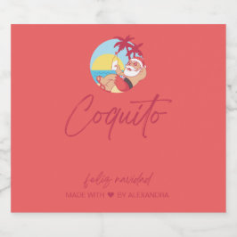 Funny Coquito Food and Beverage Label Set Likeurfles Etiket