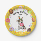 Funny Corgi Birthday Party Paper Bord (Voorkant)