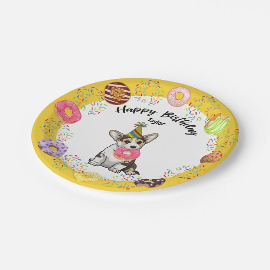 Funny Corgi Birthday Party Paper Bord (Gekanteld)