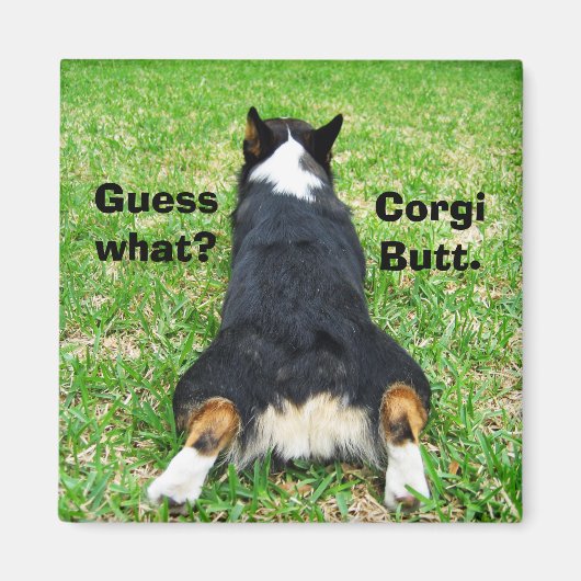 Funny Corgi Butt Magneet (Voorkant)