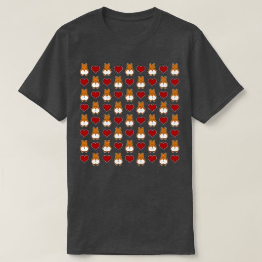 Funny Corgi Butt Pattern T-shirt (Design voorkant)
