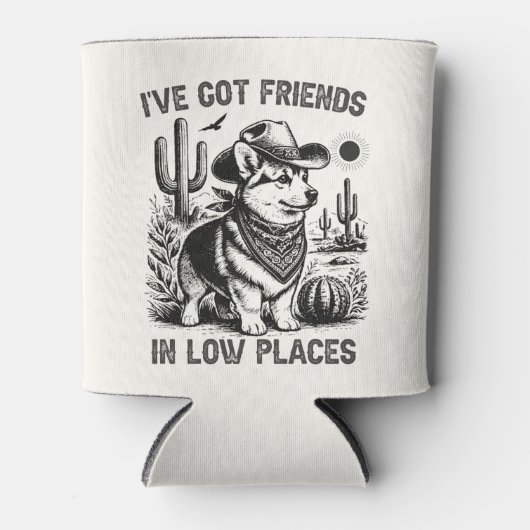 Funny Corgi Cowboy Can Cooler (Voorkant)
