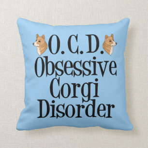 Funny Corgi Cute Blue Kussen