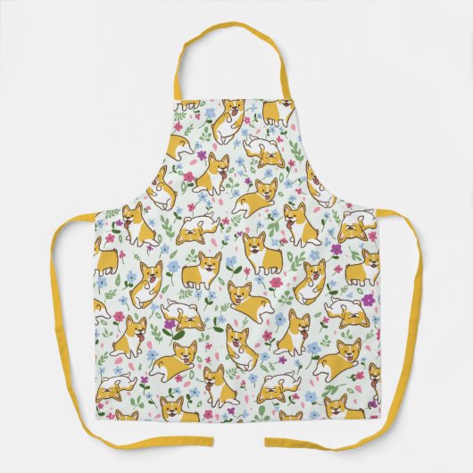 Funny Corgi Dog Floral Schort (Voorkant)