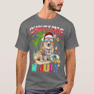 Funny Corgi Dog in Santa Hat Sunbril Kerstmis T-shirt