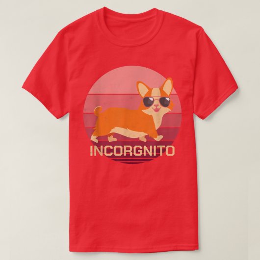 Funny Corgi Dog met zonnebril Retro  T-shirt (Design voorkant)