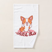 Funny Corgi Dog Middle Finger Fetch Bad Handdoek (Handdoek)